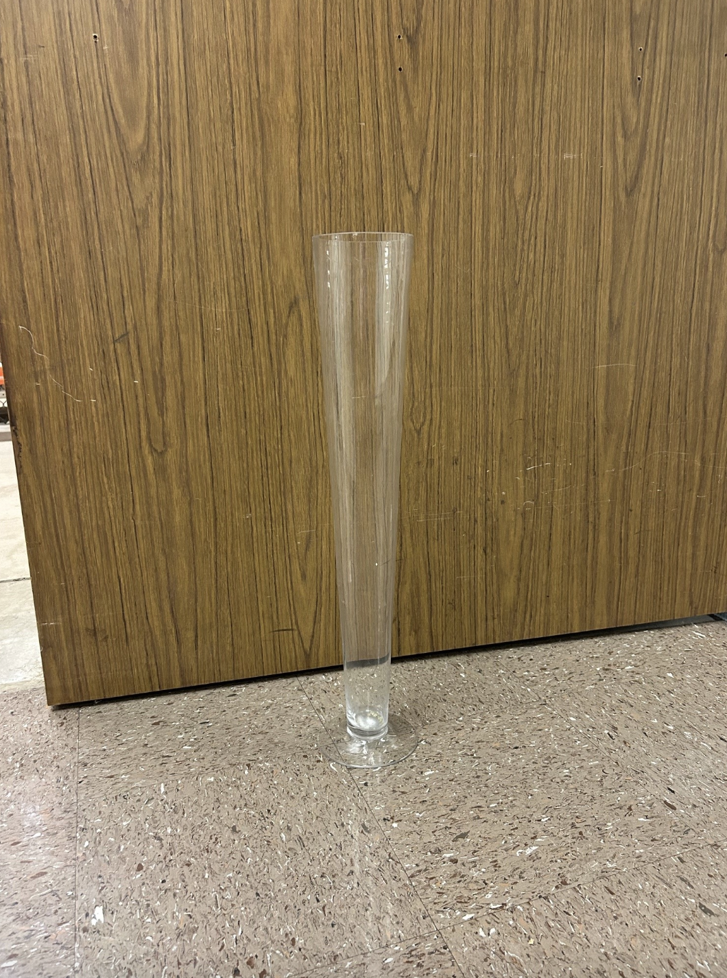 Tall glass vase
