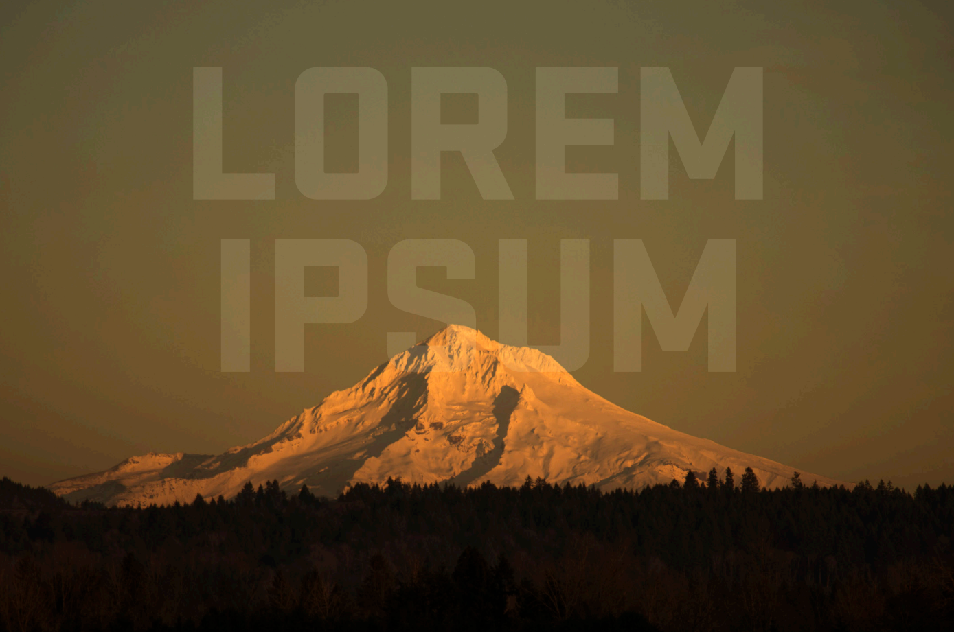 Mountain landscape with text "Lorem Ipsum"