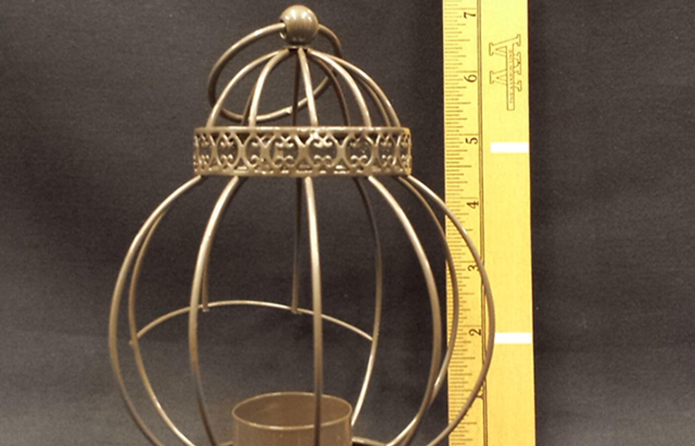 Votive holder teal metal birdcage