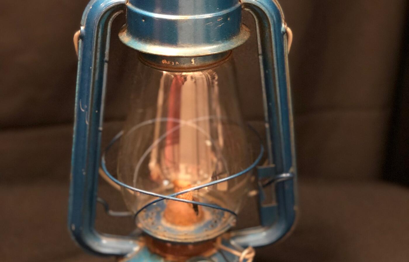 Blue metal lantern 