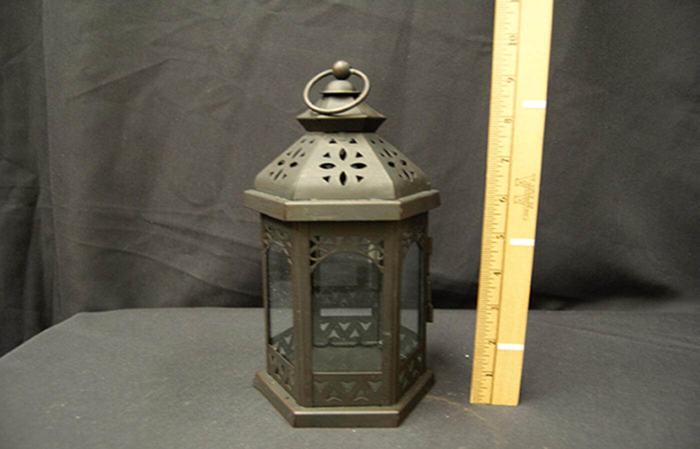 Black metal lantern 