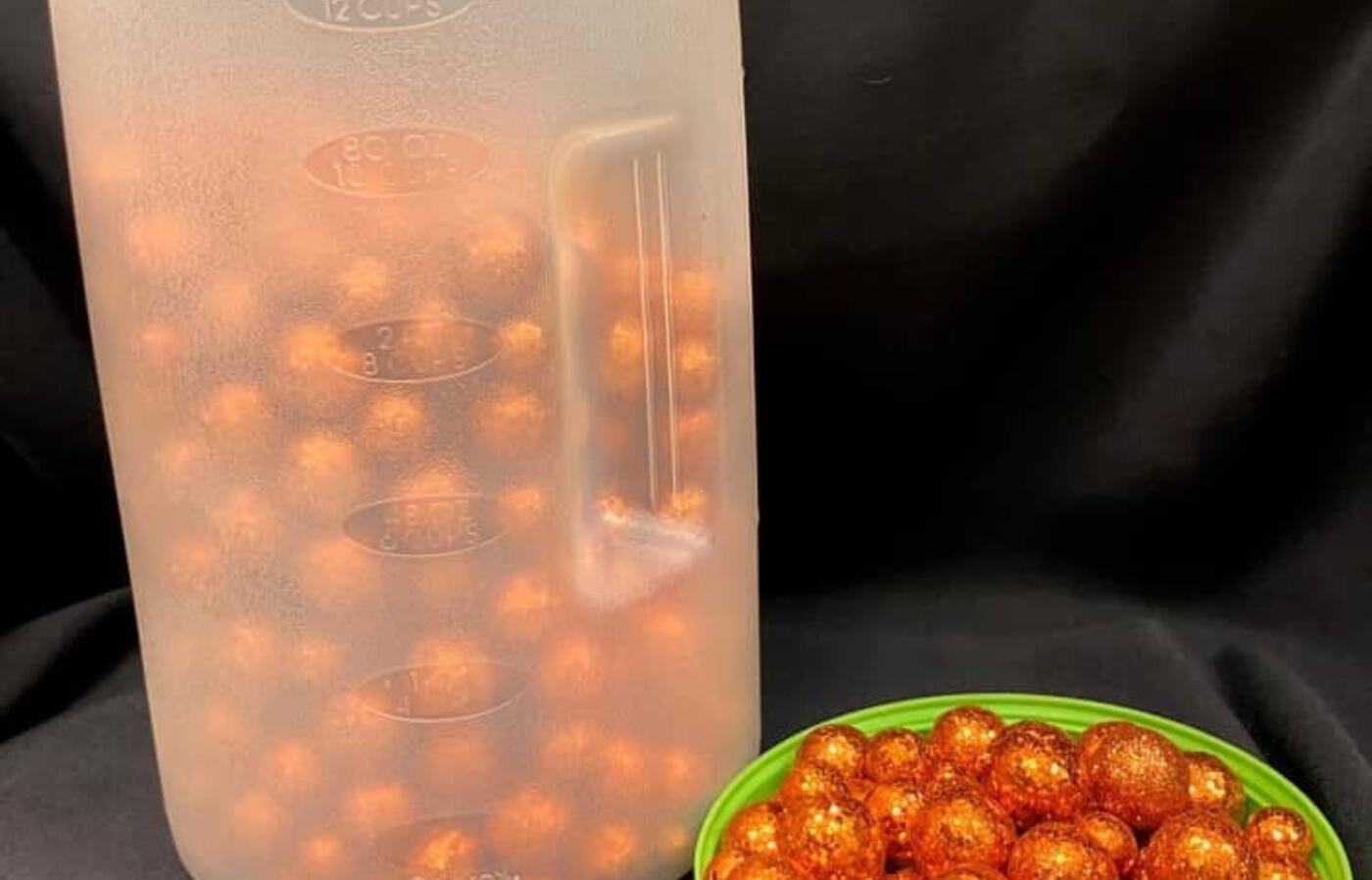 Orange glitter balls