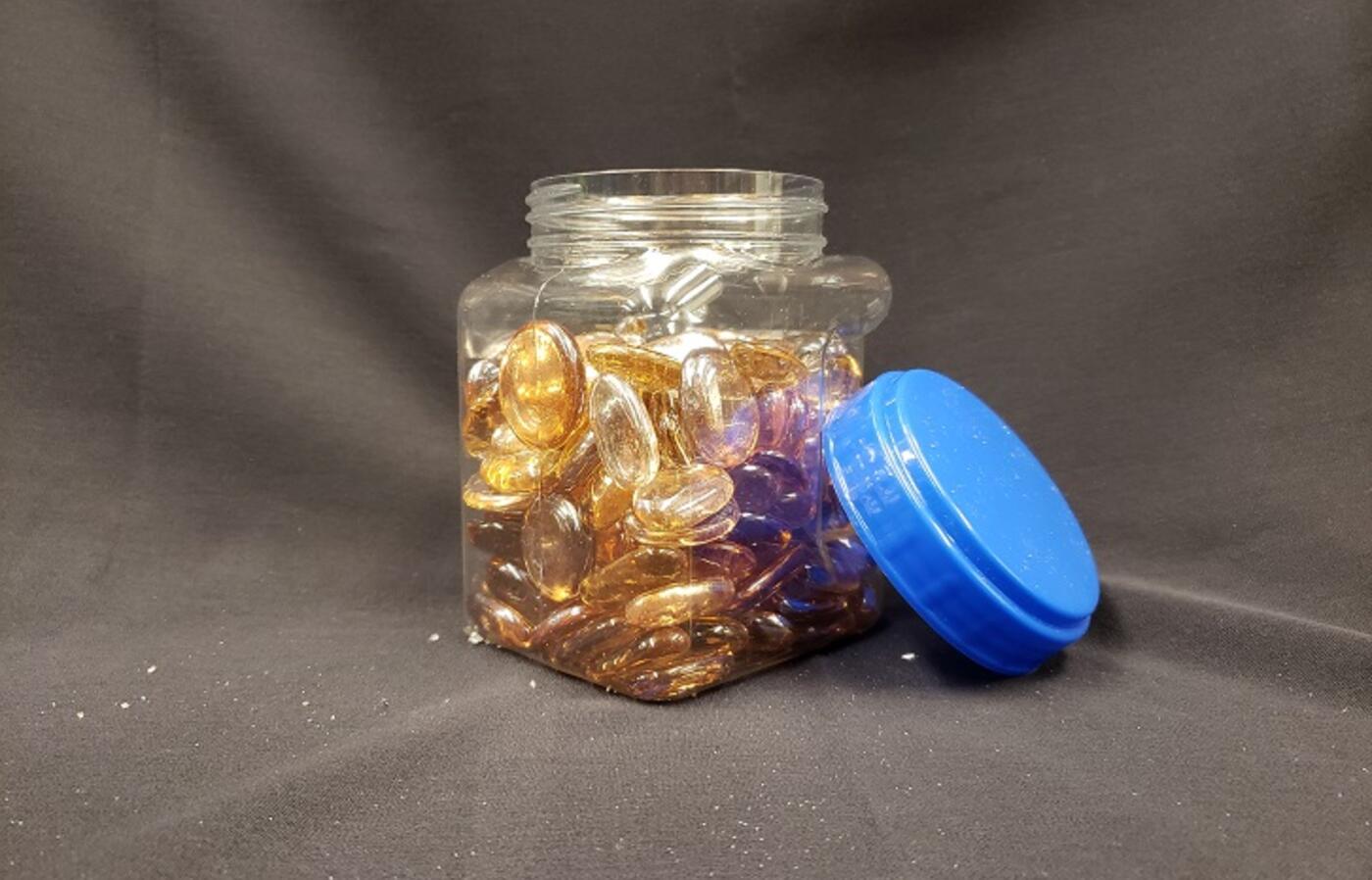 Amber glass chunks