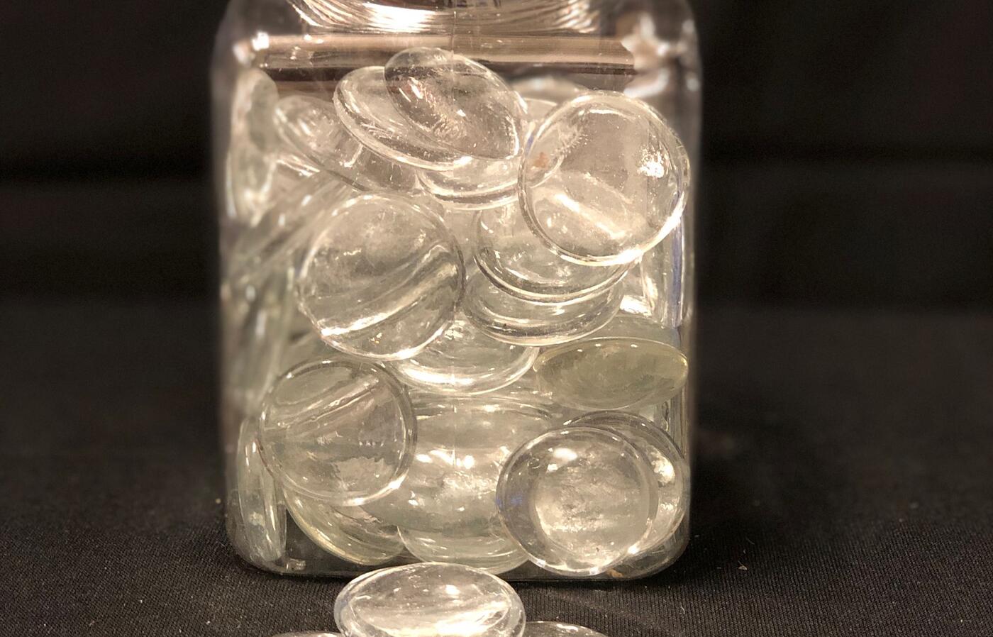Large clear glass rounds