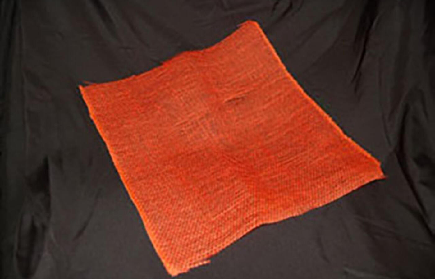 Orange burlap square