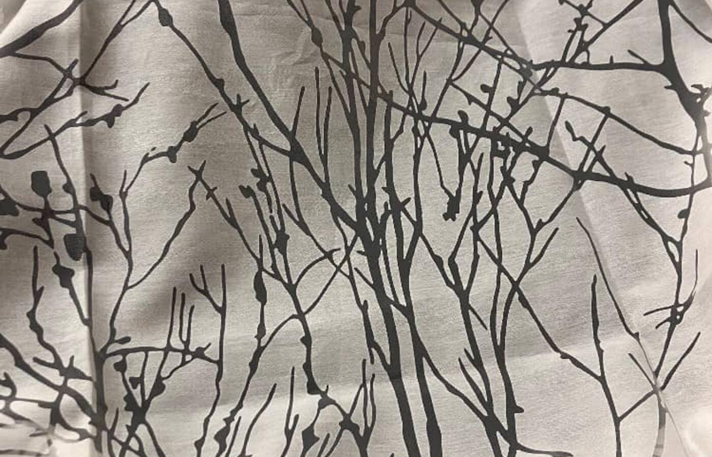 Sheer Branch-patterned drape