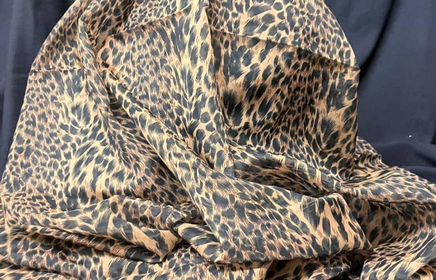 Sheer animal print drape 