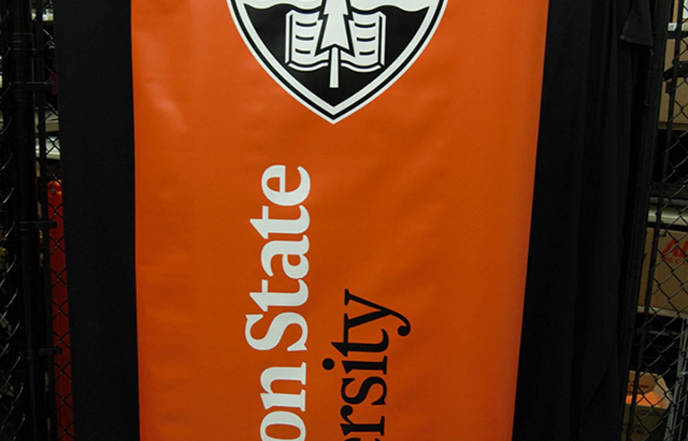 Orange pull up banner