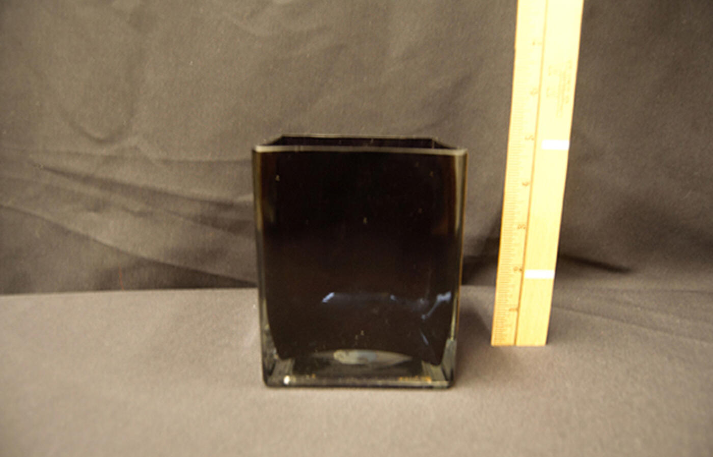 black glass vase