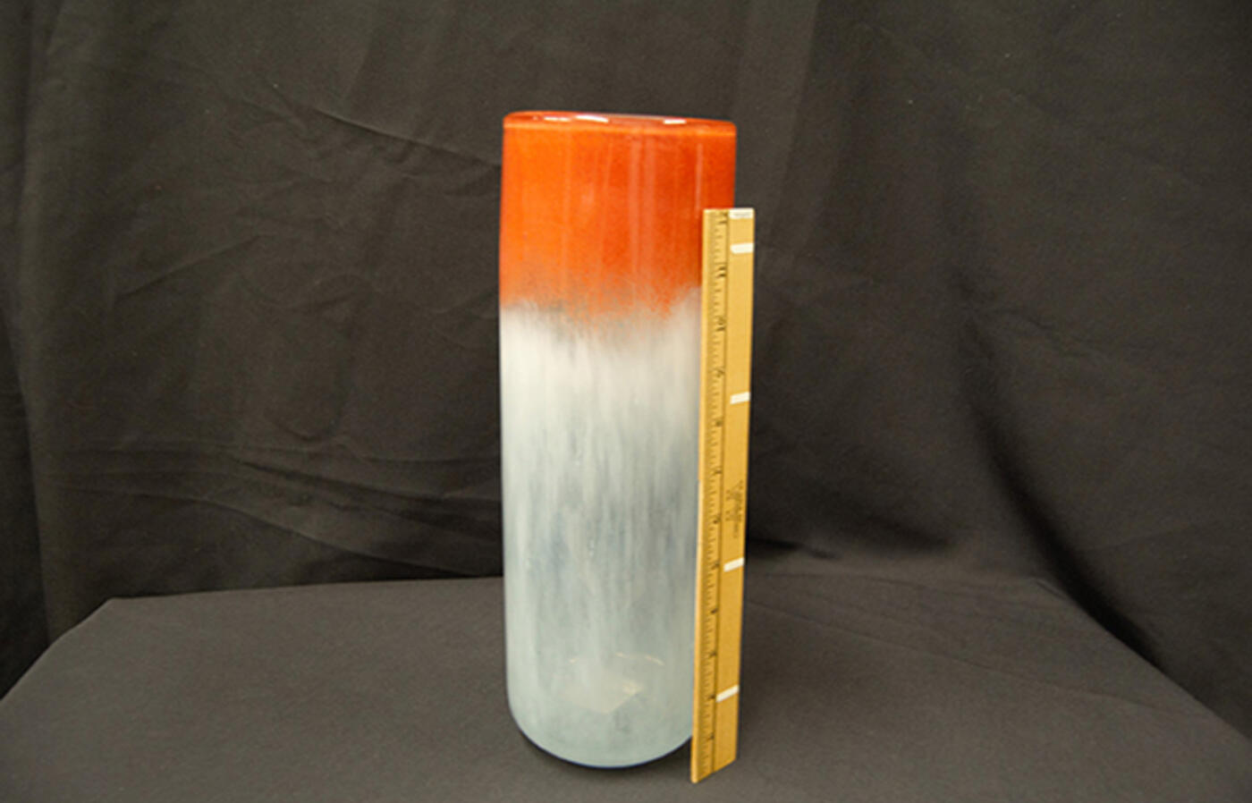 Frosted orange vase