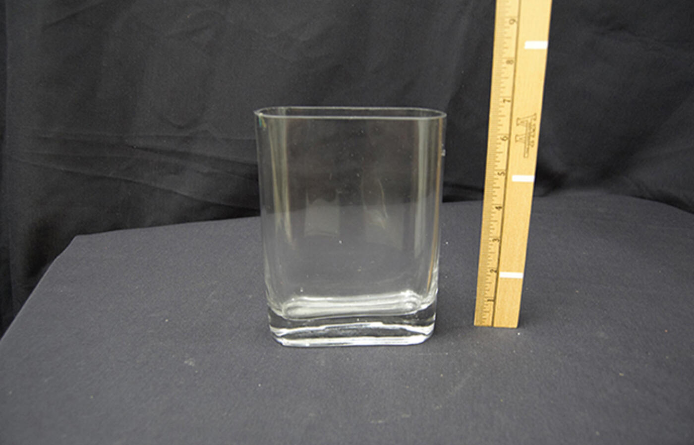 Clear glass square vase