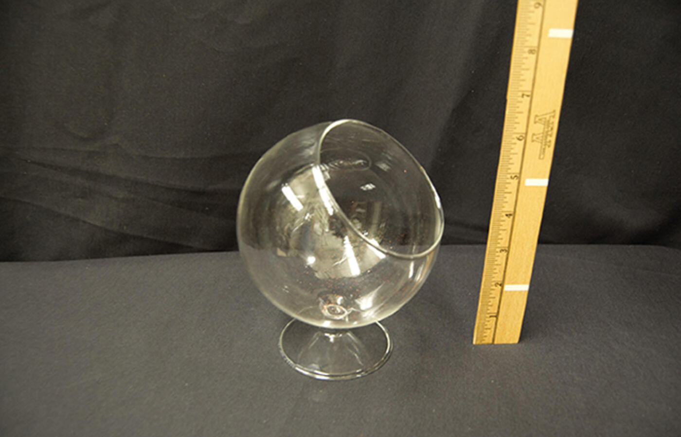 Clear glass slant vase