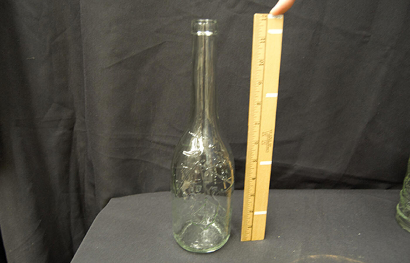 Clear glass wine bottle 