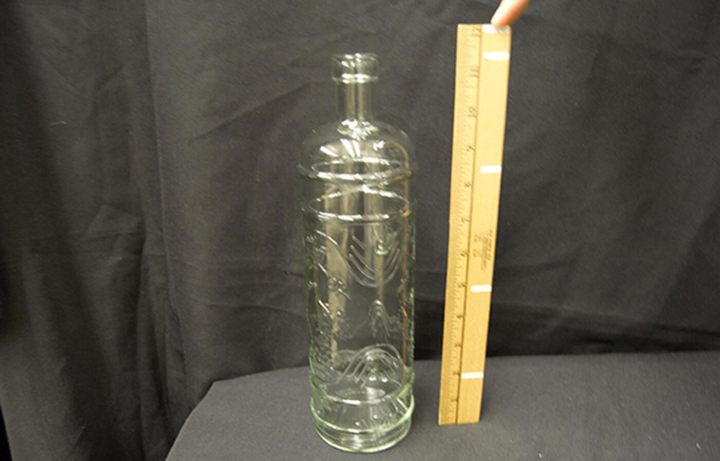 Clear glass wine bottle 