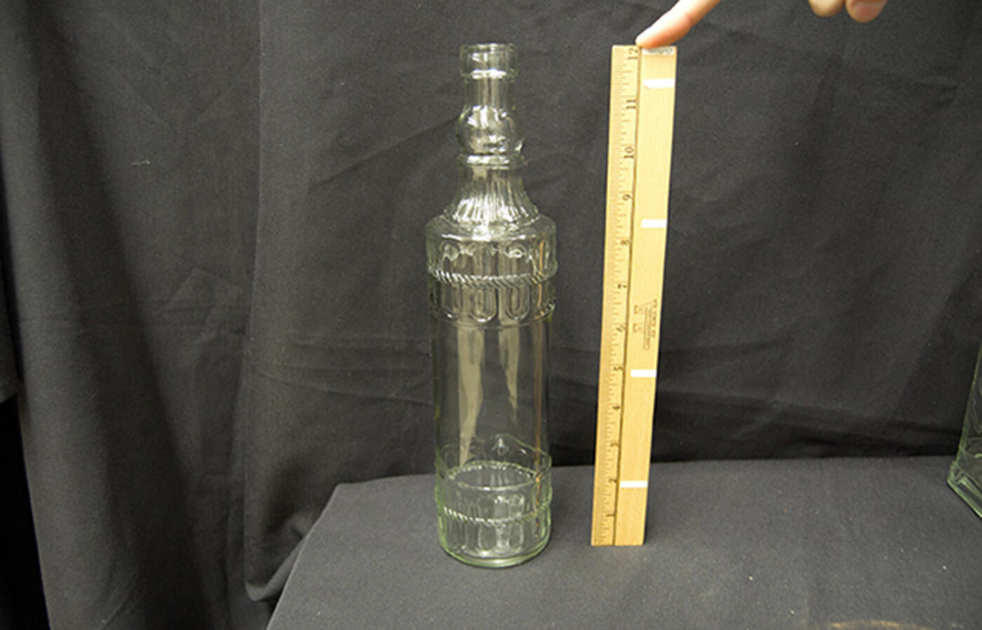 Clear glass wine bottle