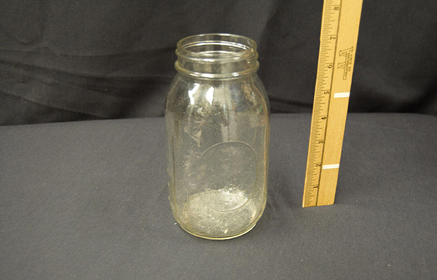 Clear glass mason jar