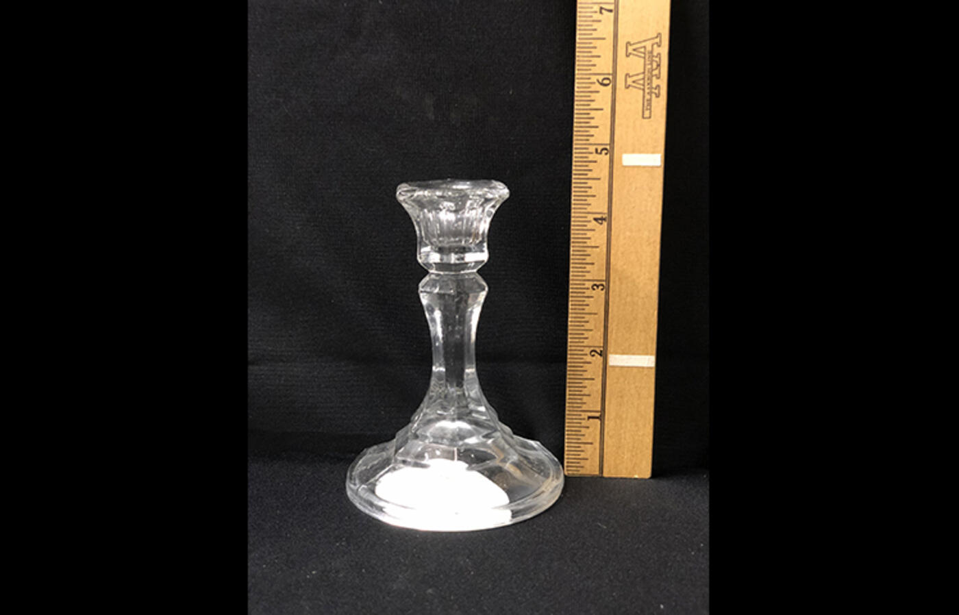 Clear glass candle holder
