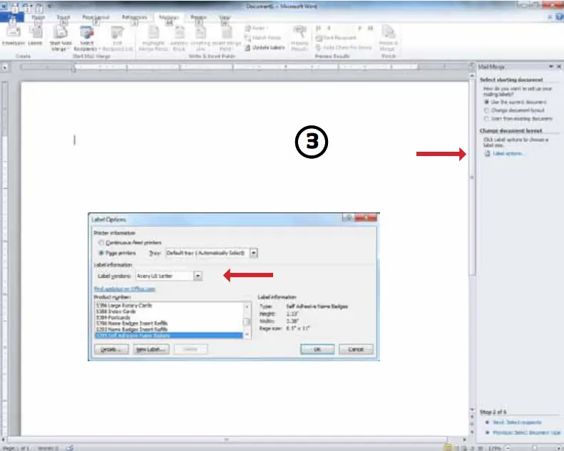 Text editor with arrow