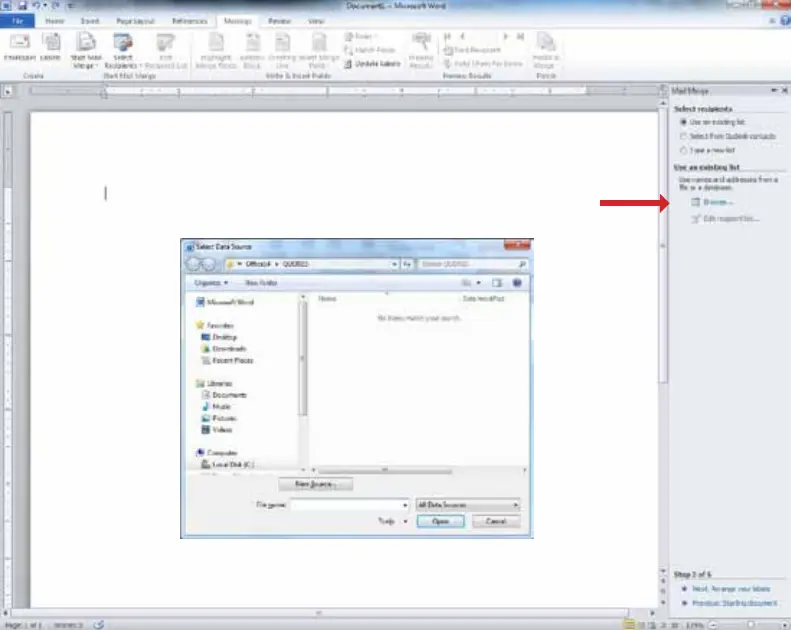Text editor with arrow
