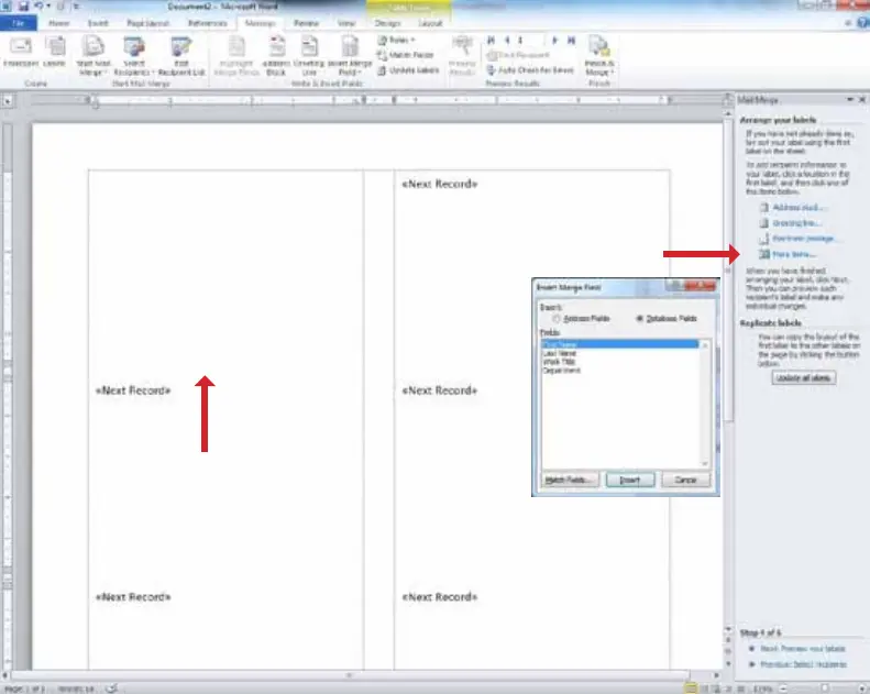 Text editor with arrow