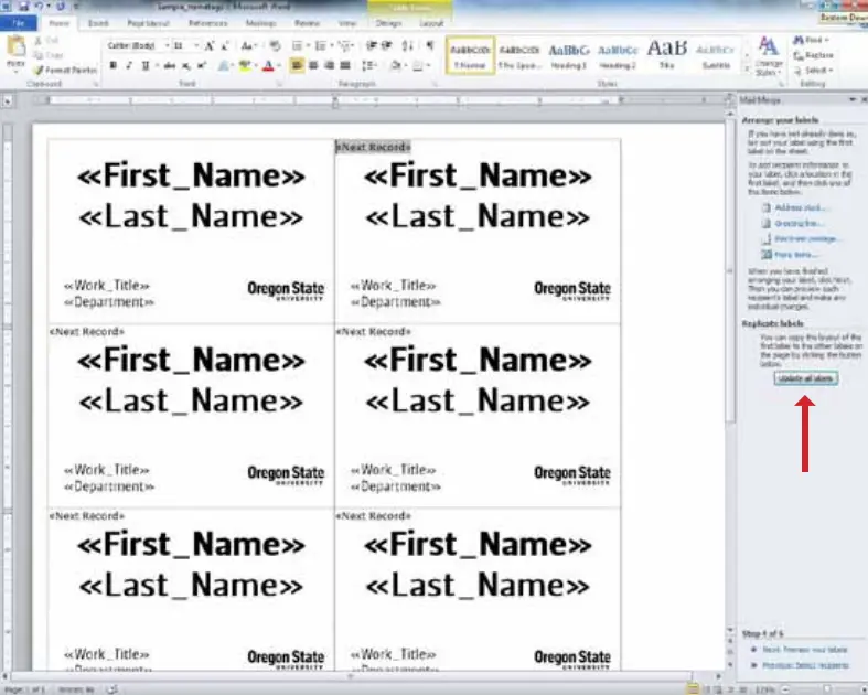 Text editor with arrow