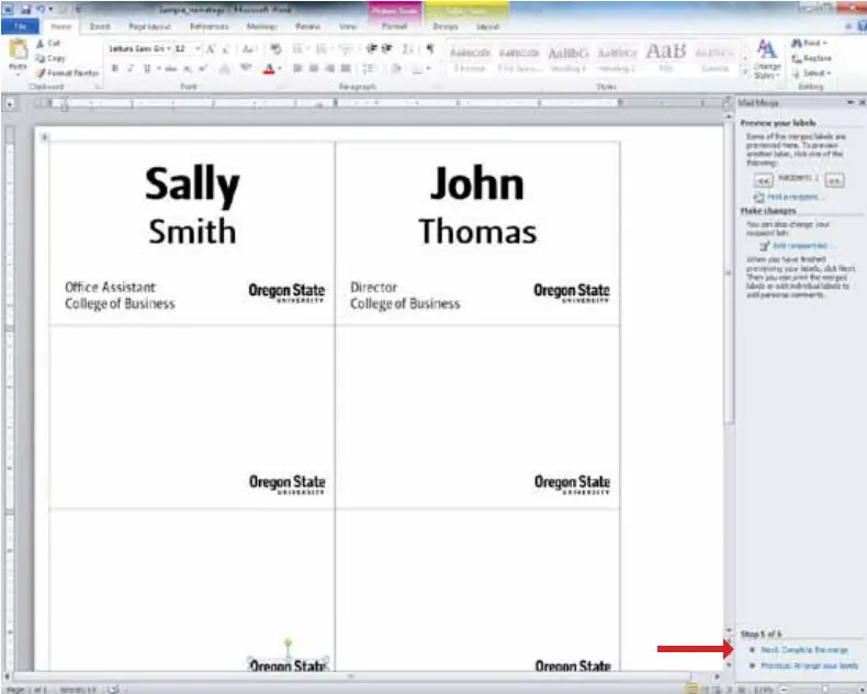 Text editor with arrow