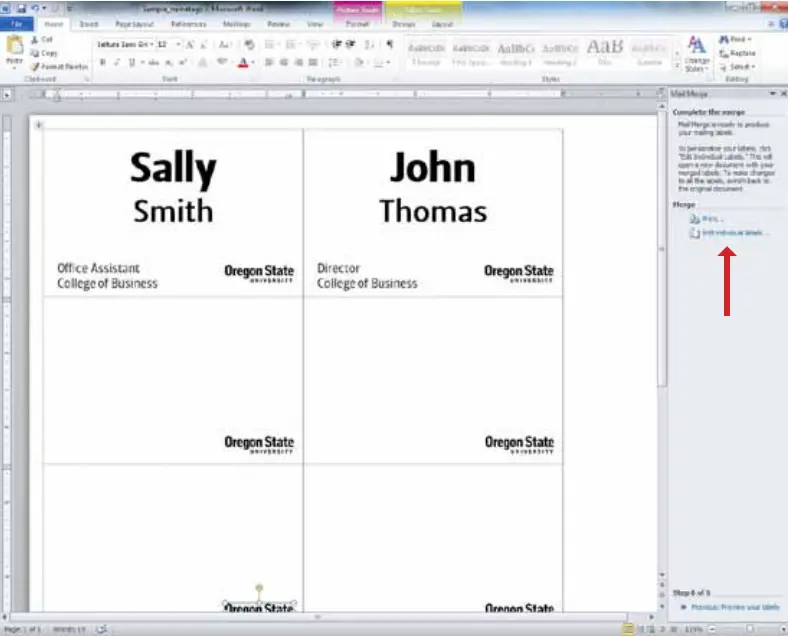 Text editor with arrow