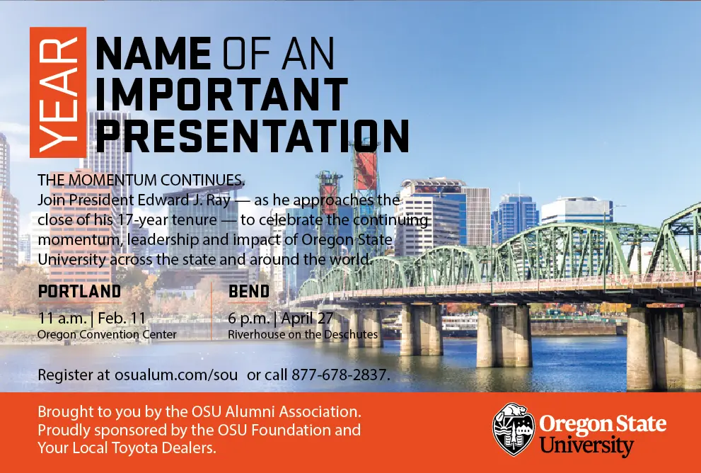Postcard with a bridge over water and text overlay