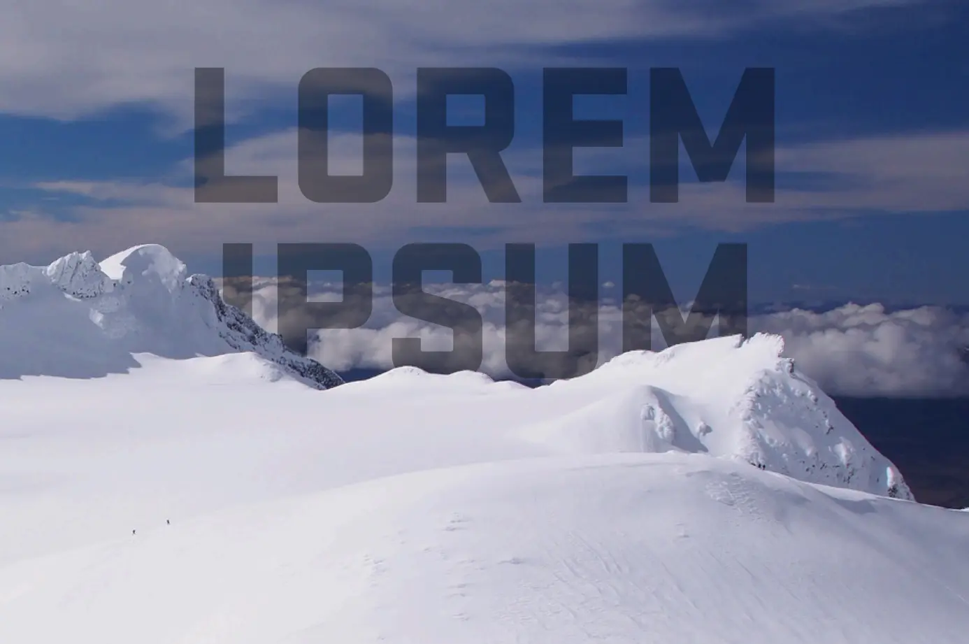 Mountain landscape with text "Lorem Ipsum"